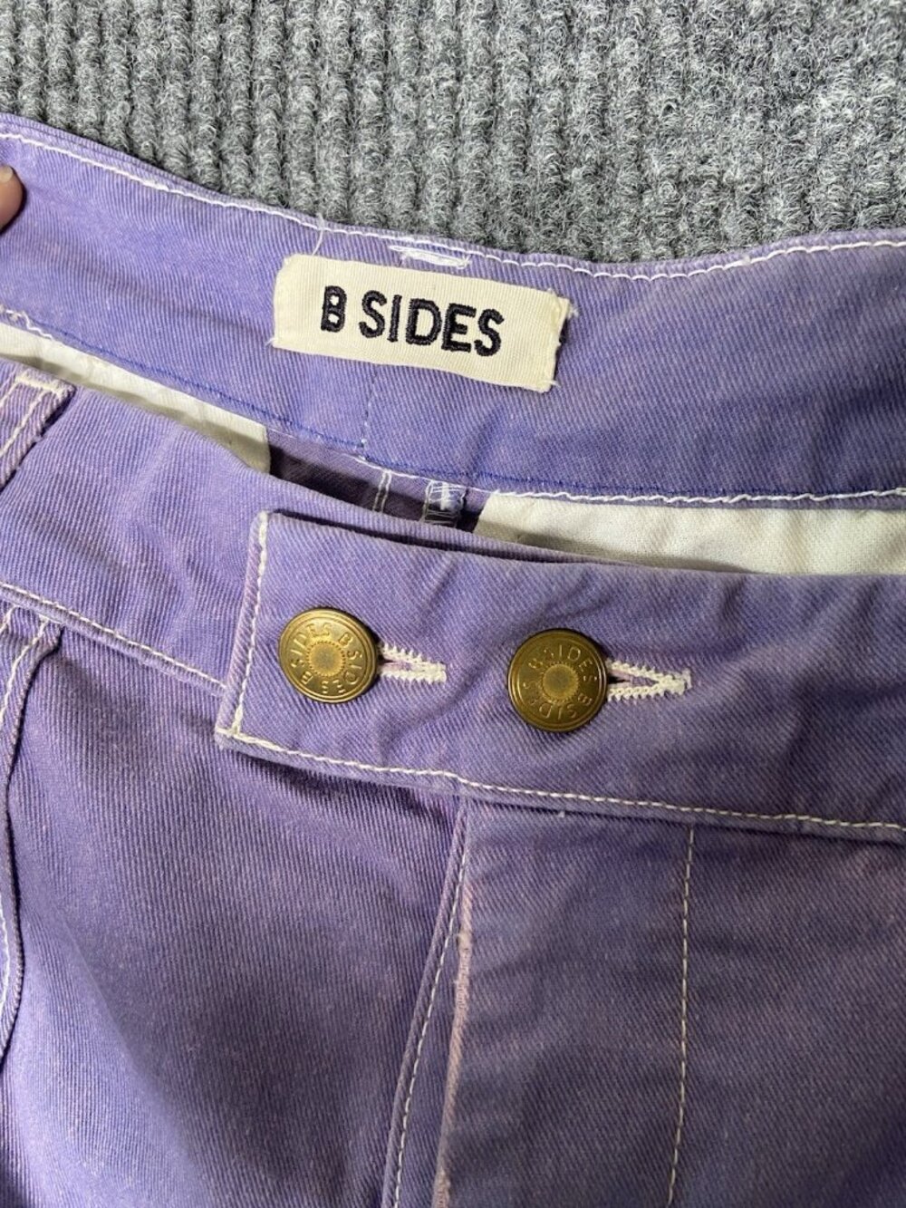 B Sides cargo style chino trousers pastel purple Pants Jeans sienna miller 28 - Picture 7 of 8